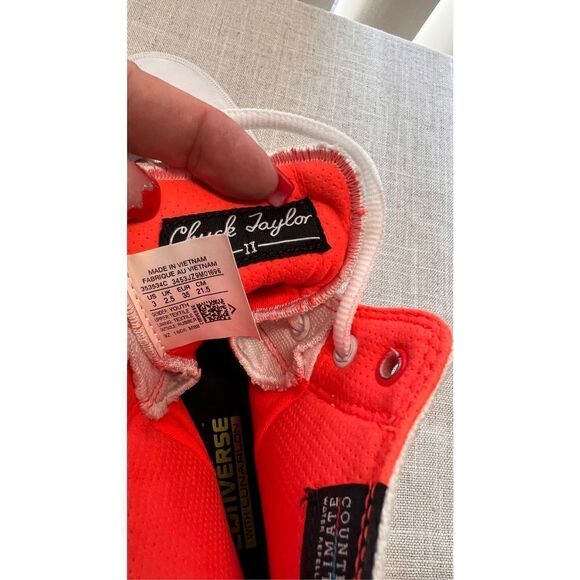 Converse Chuck Taylor II Shoes Youth Counter Climate Lunarlon Orange White Sz 3 - Picture 10 of 11